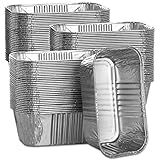 MOACOCK 100 Pack 1Lb Aluminum Mini Loaf Baking Pans, 6” x 3.5” x 2” Heavy Duty Disposable Loaf Pans, Thick Foil Bread Pans for Baking Holiday Treats Food Storage and Takeout
