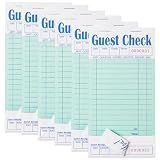 ZPARIK 6 Pack Guest Checks Books for Servers Server Note Pads, Waiter Checkbook, Waitress Notepad for Restaurants, Paper Checks 50 Sheets/Pack, 300 Total Tickets