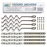 XDP Recreation 70113 Swing Set, Trampoline, & Patio Furniture Metal Ground Anchor Kit Hardware,Bronze
