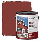 EVOLVE Barn & Fence: Swift Shield High Durability and Scratch-Resistant Paint for Storage Sheds, Outbuildings, and Fences (1 Gallon, Red)