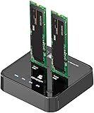 ISHEEP M.2 SATA SSD Docking Station, USB 3.1 (5Gbps) Offline Cloner & Duplicator, One-Button Backup, Tool-Free Plug and Play Vertical Design for Fast Data Transfer and Drive Upgrades