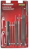 Husky 22105HD 8 Pack of Assorted Files with Interchangeable Plastic Handles for Wood and Metalworking (Metal Brush Not Included)