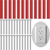 24 Pcs Outlet Spacers Electrical Outlet Box Extender Kit Includes 12 Switch and 12 Pcs 6-32 x 1-1/2 Inches Thread Flat Head Device Mounting Long Screws for Fix Wonky and Sunken(Red)