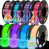 Meuymeu 8P Multicolor Glow in the Dark PLA+ & Tricolor Silk Filament 1.75mm
