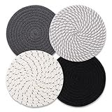 Trivets for Hot Dishes, Hot Pads for Kitchen, 7'' Trivets for Hot Pots and Pans, Pot Holders for Kitchen, Pot Holders Heat Resistant 4-Pcs, Kitchen Essentials for New Home