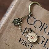 Chinese Style Vintage Bookmark Page Markers Student Reading Pagination Mark Metal Book Clip with Pendant for Book Lovers School Library Office Home Use Book Reading Gift (B)