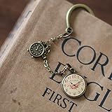 Chinese Style Vintage Bookmark Page Markers Student Reading Pagination Mark Metal Book Clip with Pendant for Book Lovers School Library Office Home Use Book Reading Gift (B)