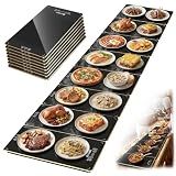 Electric Warming Tray for Buffet Party - 8 Panels Electric Glass Top Heating Plate, 8 Level Temp Control Easy Clean Surface Overheat Protection and Timer: for Busy Hosts Party Dinners and Holiday Meal