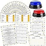 Humyoun Office Party Friendly Feud Game with 2 Answer Buzzers, Team Building Feud Cards for Family Game Night Fun Trivia Quiz for Work Staff Coworkers Groups