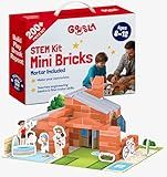 Gondola Mini Bricks - DIY Pool House, Mini Cinder Blocks STEM Toys - Real Bricks Construction Toy for Ages 8-12, STEM Gift Winter Indoor Activities for Toddlers & Birthday Idea Boys and Girls, 200 pcs