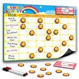 Magnetic Reward Chart for Kids, Customizable Dry Erase Weekly Chore Chart