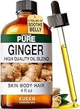 KUKKA Ginger Essential Oils - 4 Fl Oz - for Hair, Skin, Diffuser, Aromatherapy & DIY Soap Making Scent
