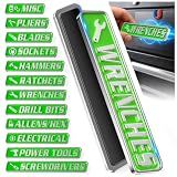 12 PCS Metal Magnetic Tool Box Labels, Embossed Tool Box Labels Magnet