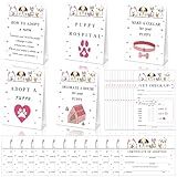 29 Pcs Puppy Adoption Certificate Set Including 12 Animals Adoption Cards 12 Check up Cards 5 Dog Adopt Signs for Farm Barnyard Birthday Party Favors Supplies Animals Adoption Party Decorations