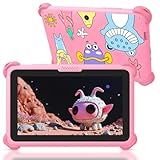 okulaku Kids Tablet, 7 inch Tablets for Kids 3-12, Toddler Tablet with Stand Case, 32GB Child Learning Computer Tablets with WiFi for Boys Girls, IPS Screen, Parental Control, GMS, YouTube (Pink)