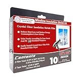 Fonsbleaudy 10-Window Shrink Film Window Insulation kit（62-Inch x 420-Inch），Insulating Film Window Kit Keeps Cold Air Out and Warm Air in (10 Windows)