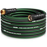 Heavy Duty Garden Hose 25ft, NON-EXPANDABLE Flexible Water Hose, Kink Resistant Lightweight Hybrid Hose, Leakproof Hose Male to Female Fittings