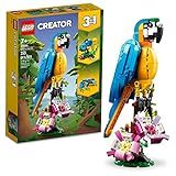 LEGO Creator 3 in 1 Exotic Parrot Building Toy Set, Transforms to 3 Different Animal Figures - from Colorful Parrot, to Swimming Fish, to Cute Frog, Creative Toys for Kids Ages 7 and Up, 31136