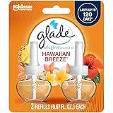 Glade PlugIns Refills Air Freshener, Scented and Essential Oils for Home and Bathroom, Hawaiian Breeze, 1.34 Fl Oz, 2 Count