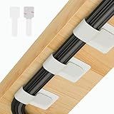 Abnii 50 PCS Hook and Loop Cable Ties, Under Desk Cable Management, Self Adhesive Cable Clips Straps, Sticky-Back Cord Organizer, Wire Organizer for TV PC Laptop Ethernet Desktop, White