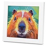 lesaonsy Diamond Painting Kit with Frame - 6 Inch Pre-Framed Animal Art | Beginner-Friendly DIY Craft Gift for Teens & Adults | Complete Set with Tools, Gem Art Kits Gift (1-3 Hrs Project)-Capybara