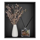 JQK Shower Niche No Tile Need, 12"×14" Matte Black Bathroom Insert Shelf, 304 Stainless Steel Recessed Shower Caddy Organizer Storage, SNL1214-PB