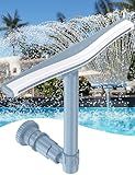 POOLHACKER Original Pool Sprinkler Fountains for Above and In-ground Pools, Adjustable Whale Tail Waterfall Wide Width for Relaxation & Cooling, 10-20 Degrees, Gray