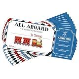 Tbaogusu Train Birthday Ticket Invitations, Train Party Invitations for Boys Teens Girls, Birthday Party Favor & Supplies, 20 Ticket Invite Cards With Envelopes -003