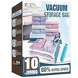 10 Jumbo Vacuum Storage Bags for Bedding, Vacuum Seal Bags for Clothing