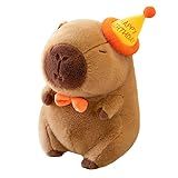 Arkdorz Cute Birthday Capybara Plush,12inch Kawaii Capybara Stuffed Animal Soft Stuffed Toy Birthday Gifts Party Decoration for Kids