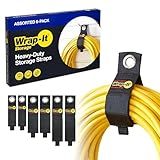 Heavy-Duty Wrap-It Storage Straps (Assorted 6 Pack) - Garage Storage Extension Cord Management Cable Straps for RV Accessories and Shed Organizer