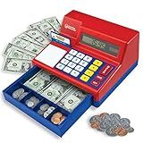Learning Resources Pretend & Play Calculator Cash Register Toy - Gift for Kids, Toddler Toys, Play Money & Credit Card, Shopping Store Playset, Educational Preschool Activities