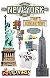 Paper House Productions New York City Travel & Vacation 3D Dimensional Scrapbook Stickers, STDM-0011