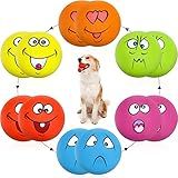 Hungdao 12 Pcs Squeaky Dog Toys Latex Rubber Squeaky Ball Smile Face Emoticon Dog Toys Chewing Interactive Ball Bulk Puppy Lovers Gift for Small Medium Pets Doggie Training(Lively Style)