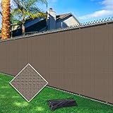 Cisvio 5ftx25ft Privacy Fence Screen Heavy Duty 170 GSM Windscreen & Dustproof Fabric Privacy Screen Covering Mesh Fencing for Outdoor Patio, Balcony, Pool Deck, Brown