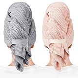ROLSHOL 2 Packs Large Microfiber Hair Towels for Women, Super Absorbent & Quick Dry Hair Towel Wrap for Curly Hair Long & Short Hair- Anti-Frizz Hair Turbans for Wet Hair - 27.5''*39.4''