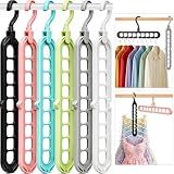 Closet Organizers and Storage,College Dorm Room Essentials,Pack of 6 Multifunctional Organizer Magic Space Saving Hangers with 9 Holes Storage Organization for Wardrobe Closet