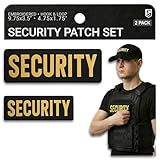 Bluyellow 2-Pack Security Patch Embroidered Hook and Loop Security Patches for Vest Uniform Jacket Tactical Backpack Hat Guard Accessories Yellow Badge 3.5x9.8 Inches 1.75x4.8 Inches