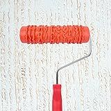 Hanroy 7'' Patterned Paint Roller for Wall Decoration Classic Brick Embossing Texture Rubber Roller Decorative Household DIY Paint Art Tool for Wall Decoration(EG045T)