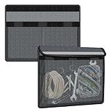 MASION 2 Pack Boat Storage Mesh Bag, 13.7" x 9.8" Self-Adhesive Boat Storage Organizer with Reflective Strips & Secure Closure Flap, Waterproof Marine Grade PVC Storage for Boat Compartments Tools