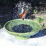 Solar Fountain Ceramic Bird Bath,Bird Bath for Ourside,Outdoor Fountain Bird Bath,Garden and Home Décor