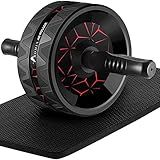 ROMIX Ab Roller Wheel, Wide Ab Wheel Roller with Extra Thick Knee Mat for Home Gym Fitness, Abs Workout Equipment for Abdominal and Core Strength Training for Men and Women, Exercise Wheels for Abs
