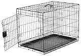 Amazon Basics Durable, Foldable Metal Wire Dog Crate with Tray, Single Door, 30 x 19 x 21 in, Black