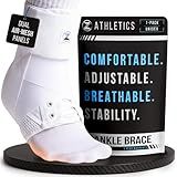 Z ATHLETICS Ankle Brace for Women & Men - Lace Up Adjustable Support with Side Stabilizers for Sprained Ankle, Achilles Tendonitis Relief | Basketball, Volleyball, Running & Sports Recovery