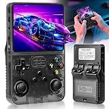 R36S Retro Handheld Game Console with 3.5-in IPS HD Screen, Retro Gaming Console Built-in 18000+ Classic Game, Video Game Console with 64GB Memory, Retro Game Consoles Ultra-Long Standby Time (Black)