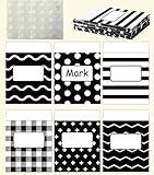 48 Pcs Class Library Jobs Bulletin Board Pocket Chart Set Colorful Class Jobs Envelopes Black White Stripe Brights Classroom for Back to School