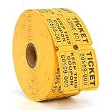 L LIKED Raffle Tickets Double Rolls 1000 Per Roll 50/50 Raffle Tickets for Events,Carnivals, Entry, Class Reward, Prizes(Yellow)