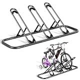 Mr IRONSTONE Bike Rack, Floor Storage Stand for Garage, Indoor/Outdoor Parking Holder, Fits Mountain, Road & Kids Cycles (Black, 3-Slot)