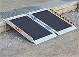 FACHNUO 2 Feet Portable Wheelchair Ramp, Non-Skid Aluminum Handicap Ramps with Handle, Folding Threshold Wheel Chair Ramp for Home Steps, Stairs, Entry, Threshold, Doorways, Scooter, 800LBS Capacity