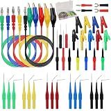 SWANLAKE 43-Piece Back Probe Kit, 30A Multi-Angle Test Probe, 4mm Banana Plug to Copper Alligator Clips, U-Shaped Connectors, Automotive Electrical Circuit Diagnosis Car Repairing Tools